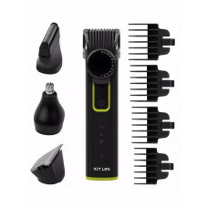 Набор Триммер KIT LIFE KTLFQ01 Black (ЕАС) для волосы,бороды,носа,бровейи ушей (насадок 5)